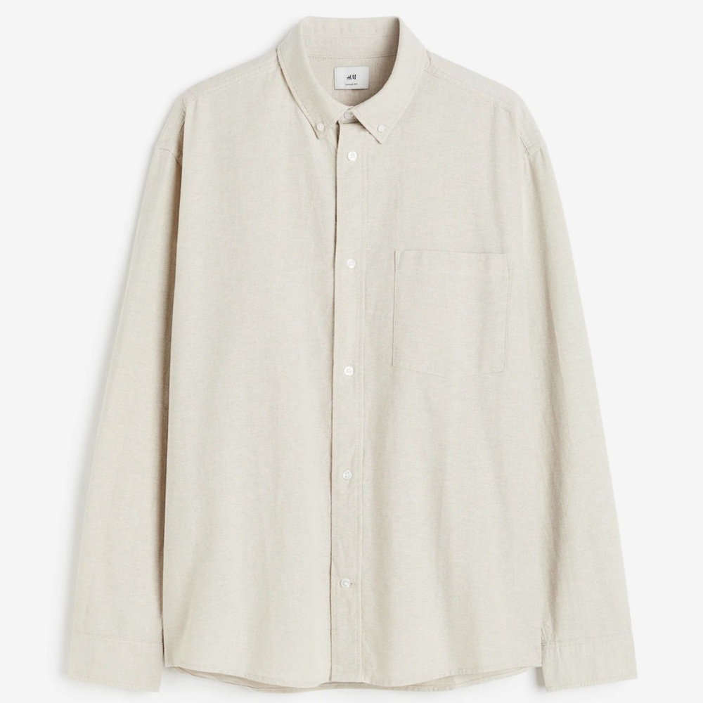 H&M Men's Cream Oxford Shirt